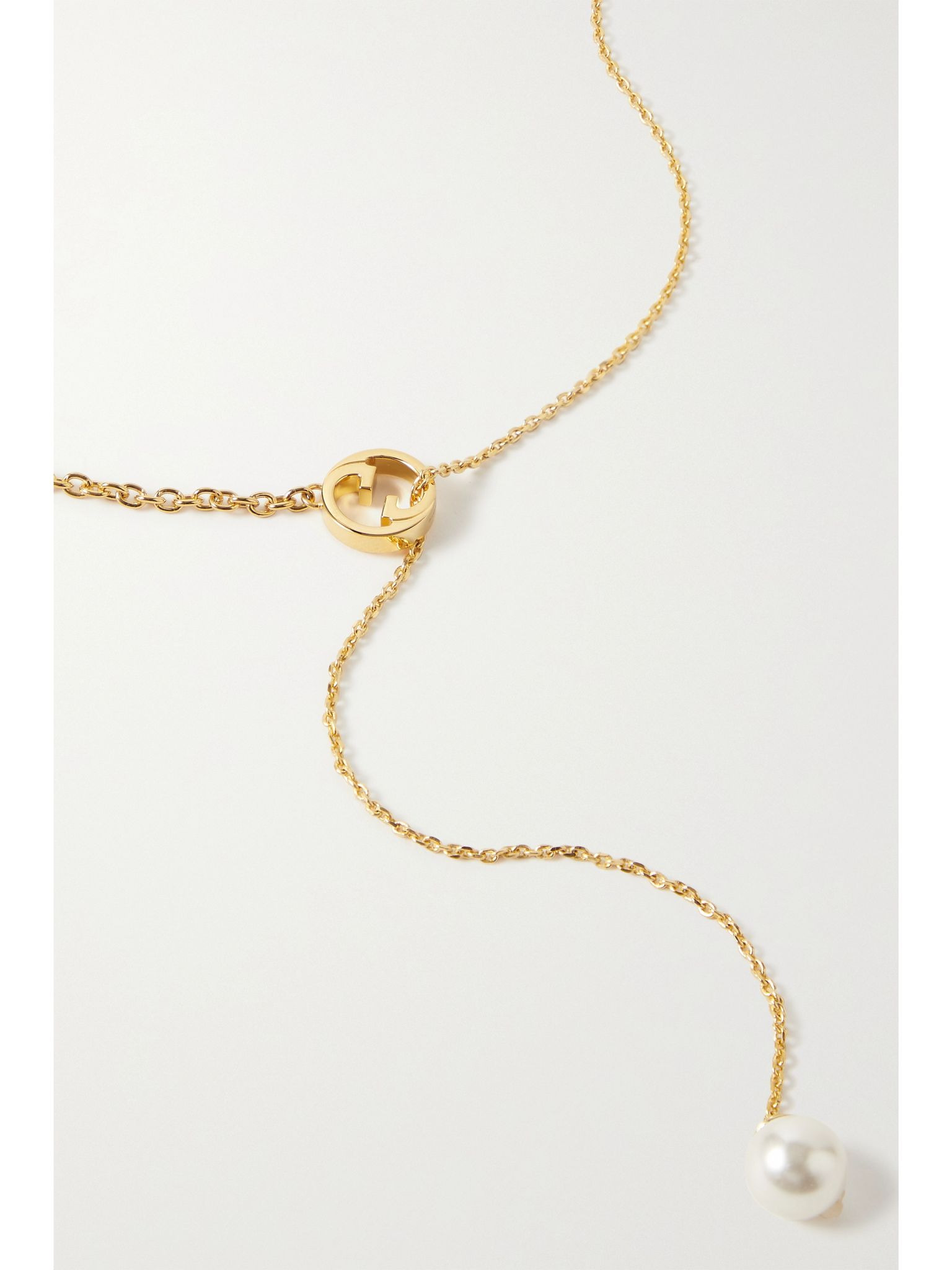 Blondie gold-tone faux pearl necklace Cream - 4