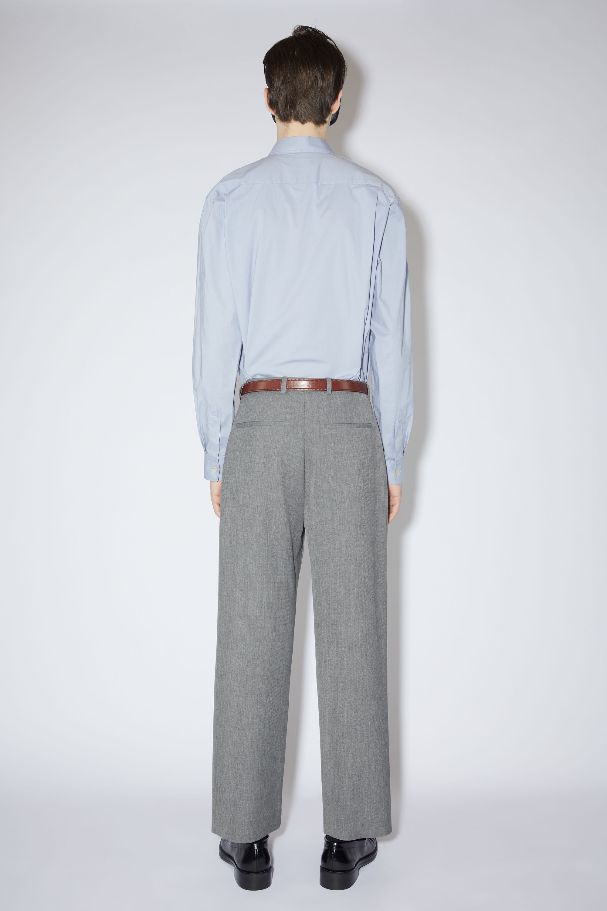 Wool blend trousers - Grey Melange - 3