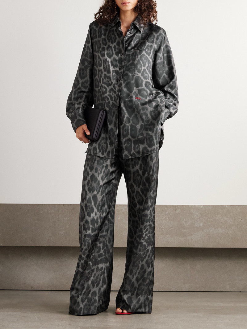 Stella McCartney Oversized Leopard-print Organic Silk-satin Shirt outlook
