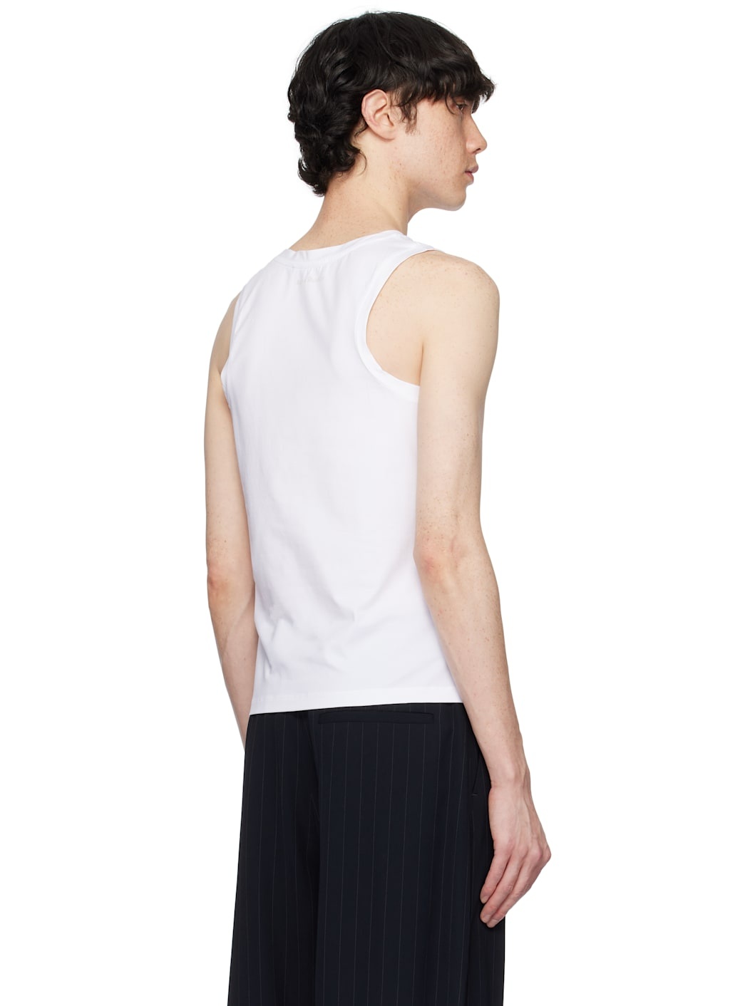 White Jersey Tank Top - 3
