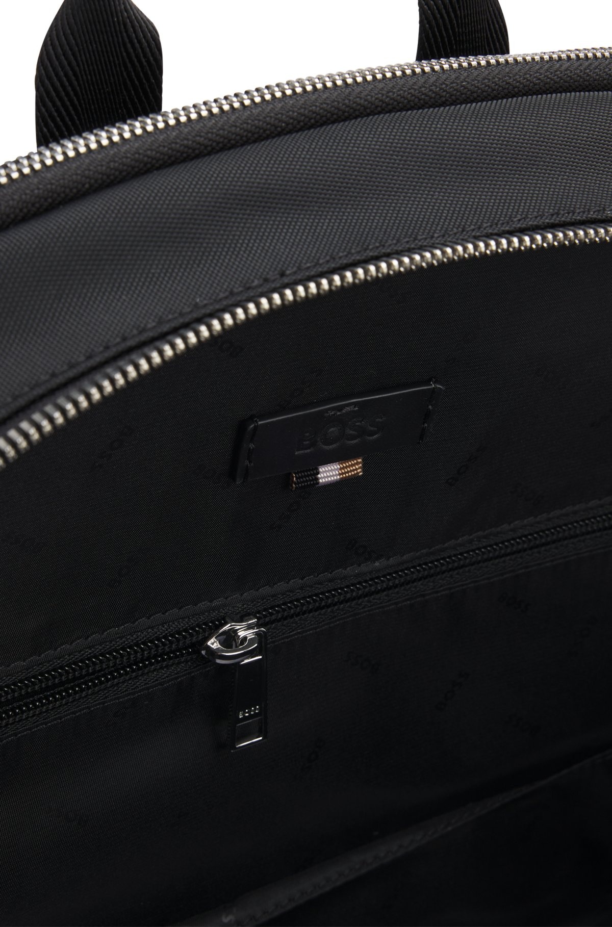 BACKPACK WITH LEATHER TRIMS AND TWO-WAY ZIP - 4