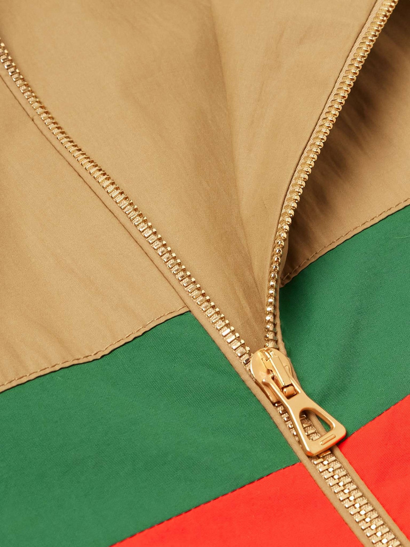 Logo-Appliquéd Striped Shell-Trimmed Cotton Jacket 5