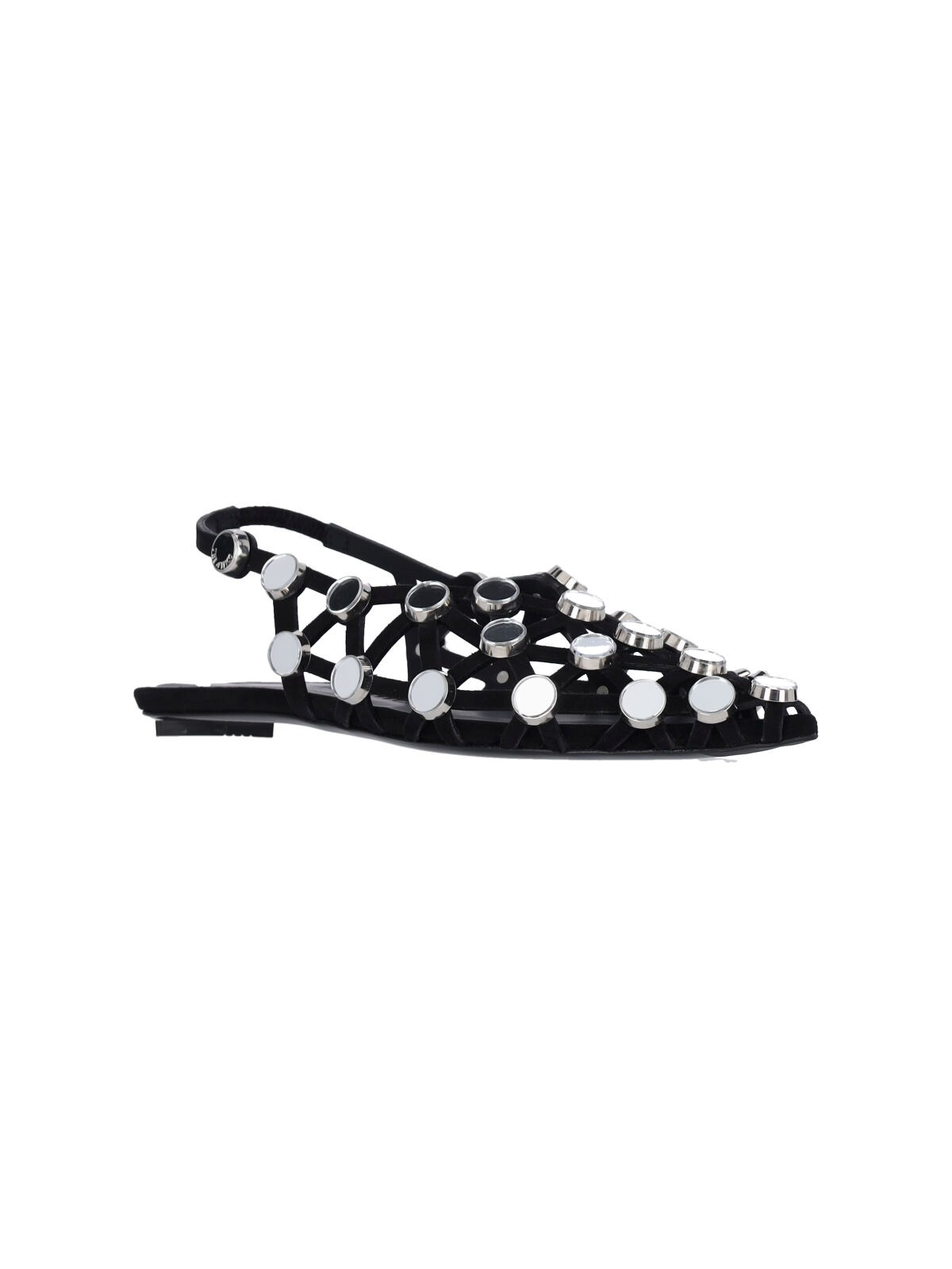 SLINGBACK BALLET FLATS WITH "GRID" STUDS - 2
