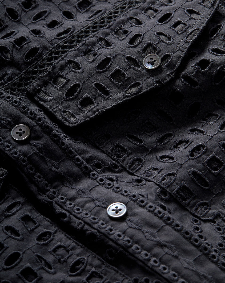 SPRUCE EYELET SHORT-SLEEVE BUTTON-DOWN - 4
