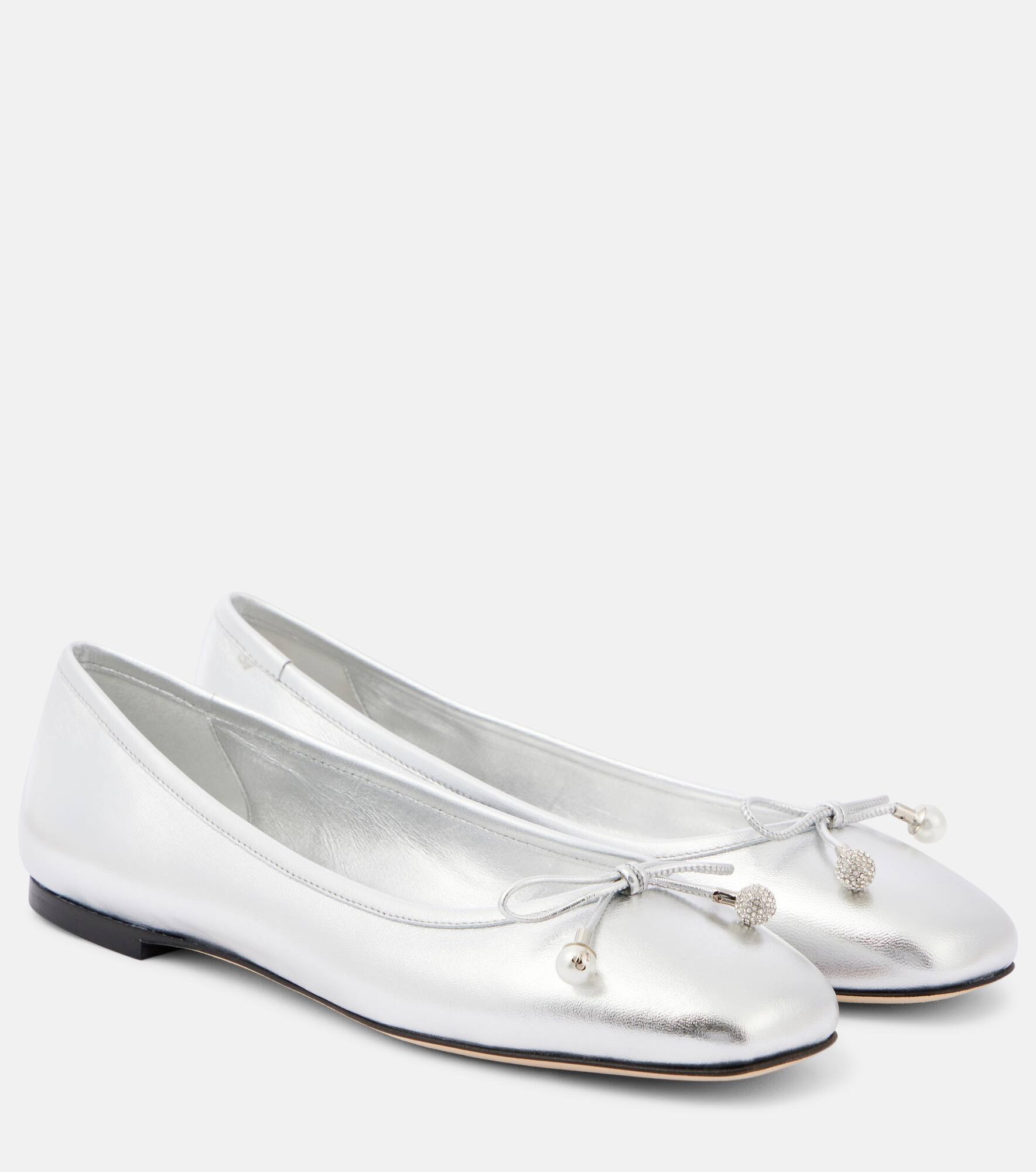 Elme metallic leather ballet flats - 1