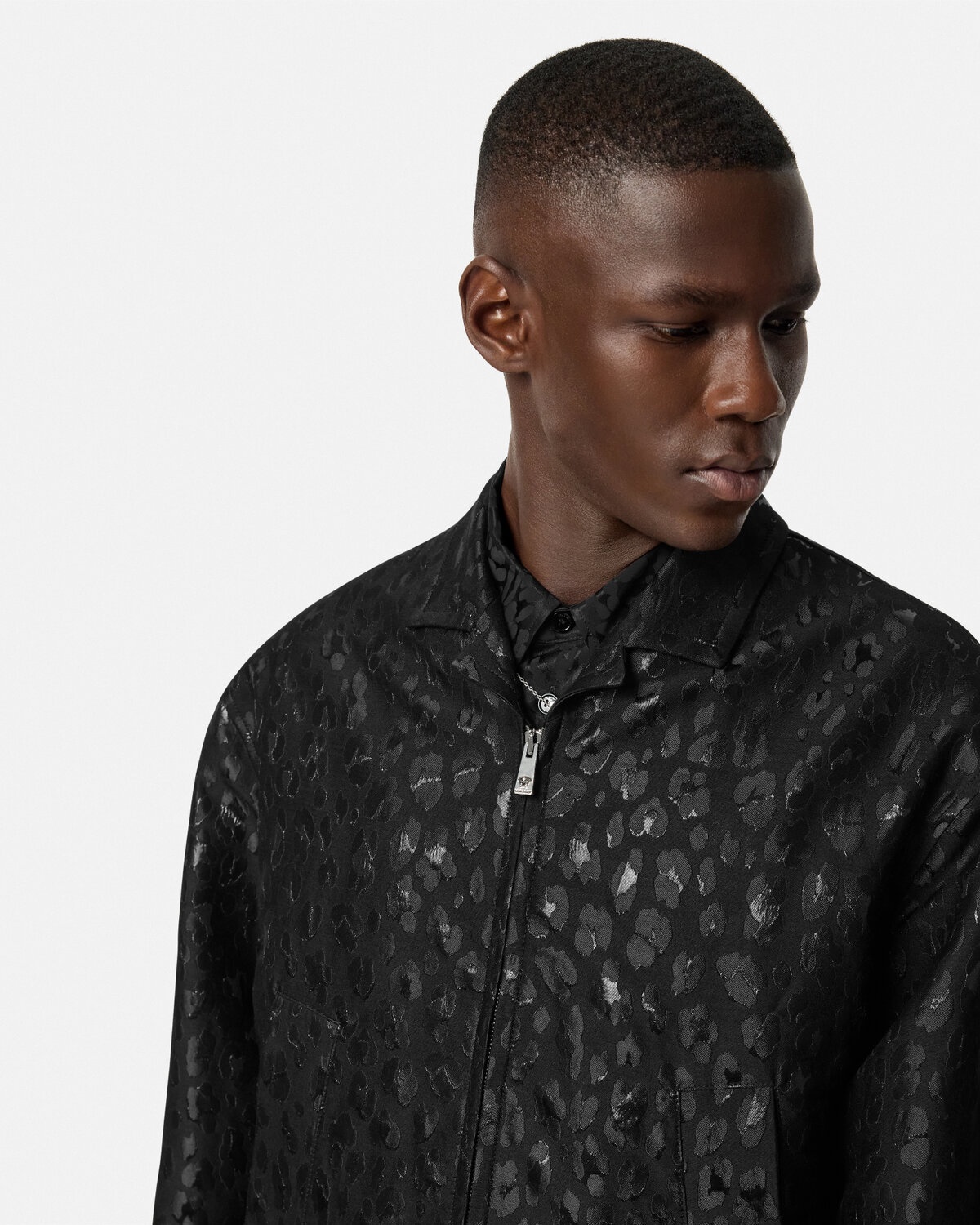 Leopard Jacquard Blouson Jacket - 3