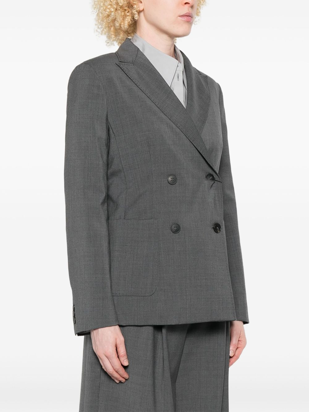 double-breasted patch-pocket jacket - 3