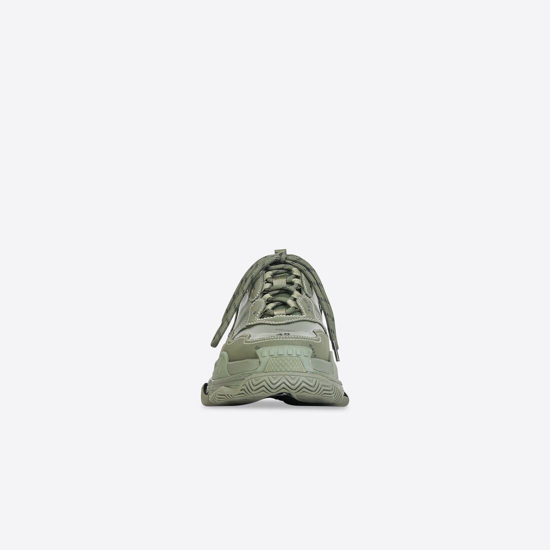 Men's Triple S Sneaker Allover Logo in Green - 3