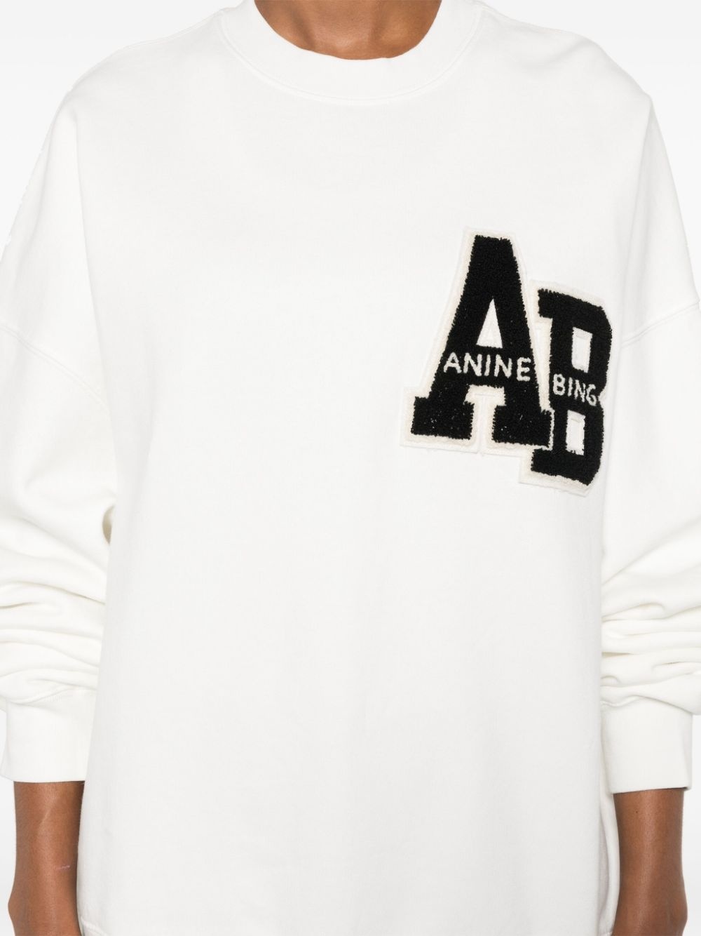 Miles logo-patch cotton sweatshirt - 5
