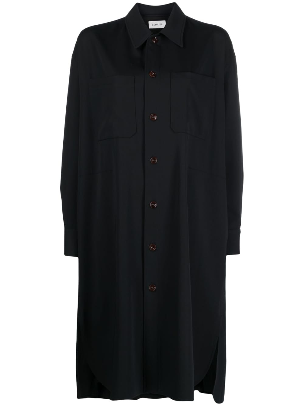 long-sleeve shirt dress - 1