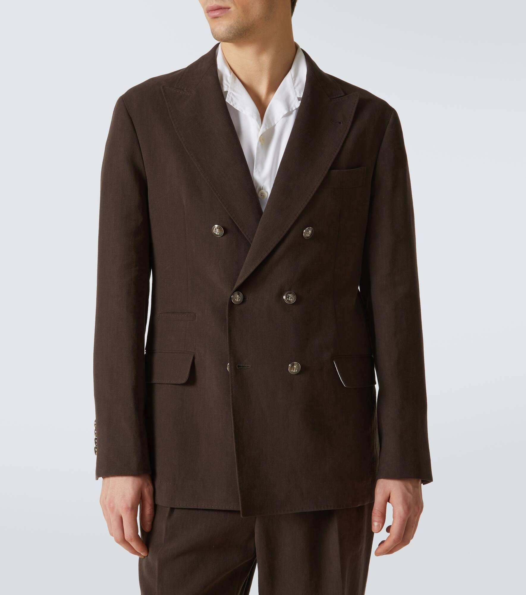 Double-breasted linen suit - 4