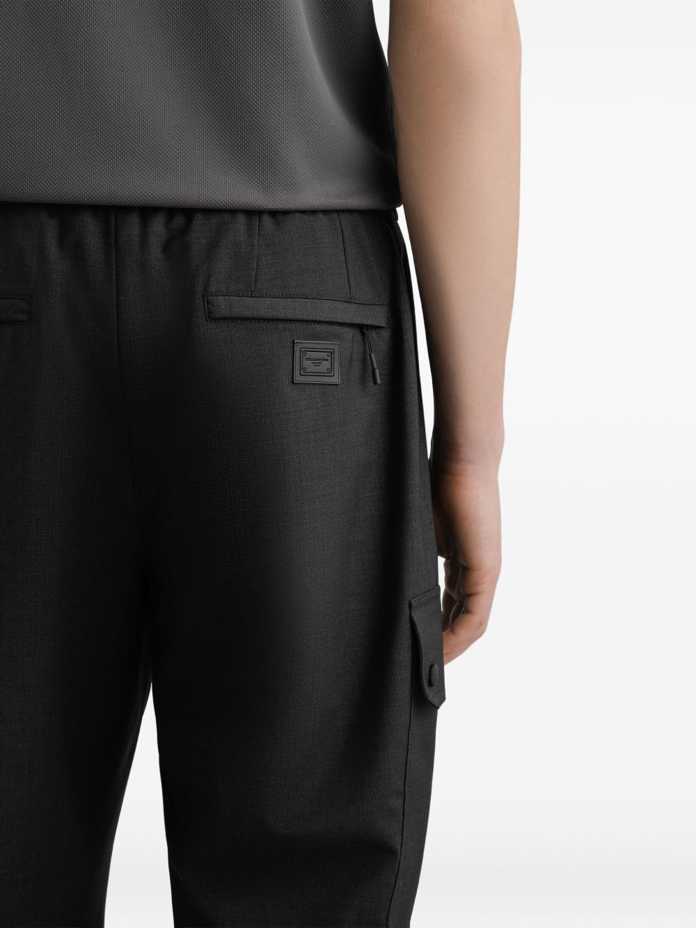 wool blend cargo trousers - 4