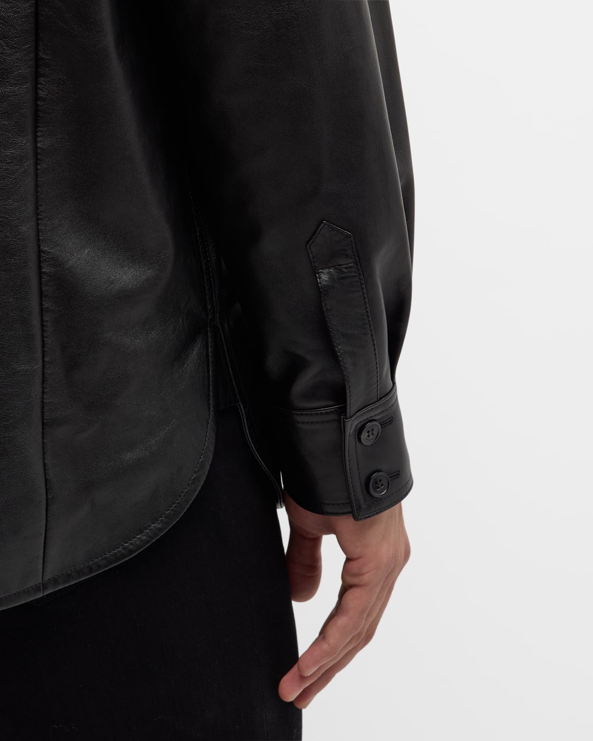 Men's 2-Pocket Leather Overshirt - 7