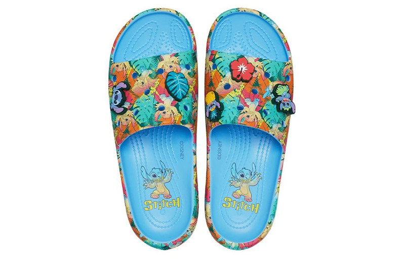 crocs Crocs x Disney Stitch Classic Slides 'Blue Multi' 209788-4TB outlook