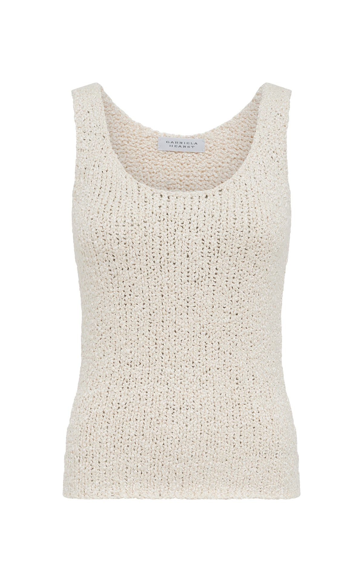 Flynn Knit Tank Top in Ivory Silk Boucle - 1