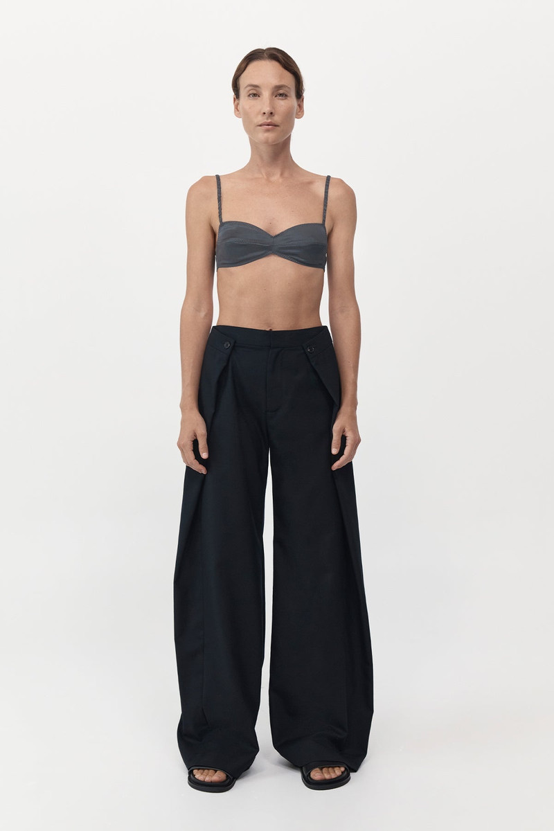 ST. AGNI Soft Silk Bralette - Washed Black outlook