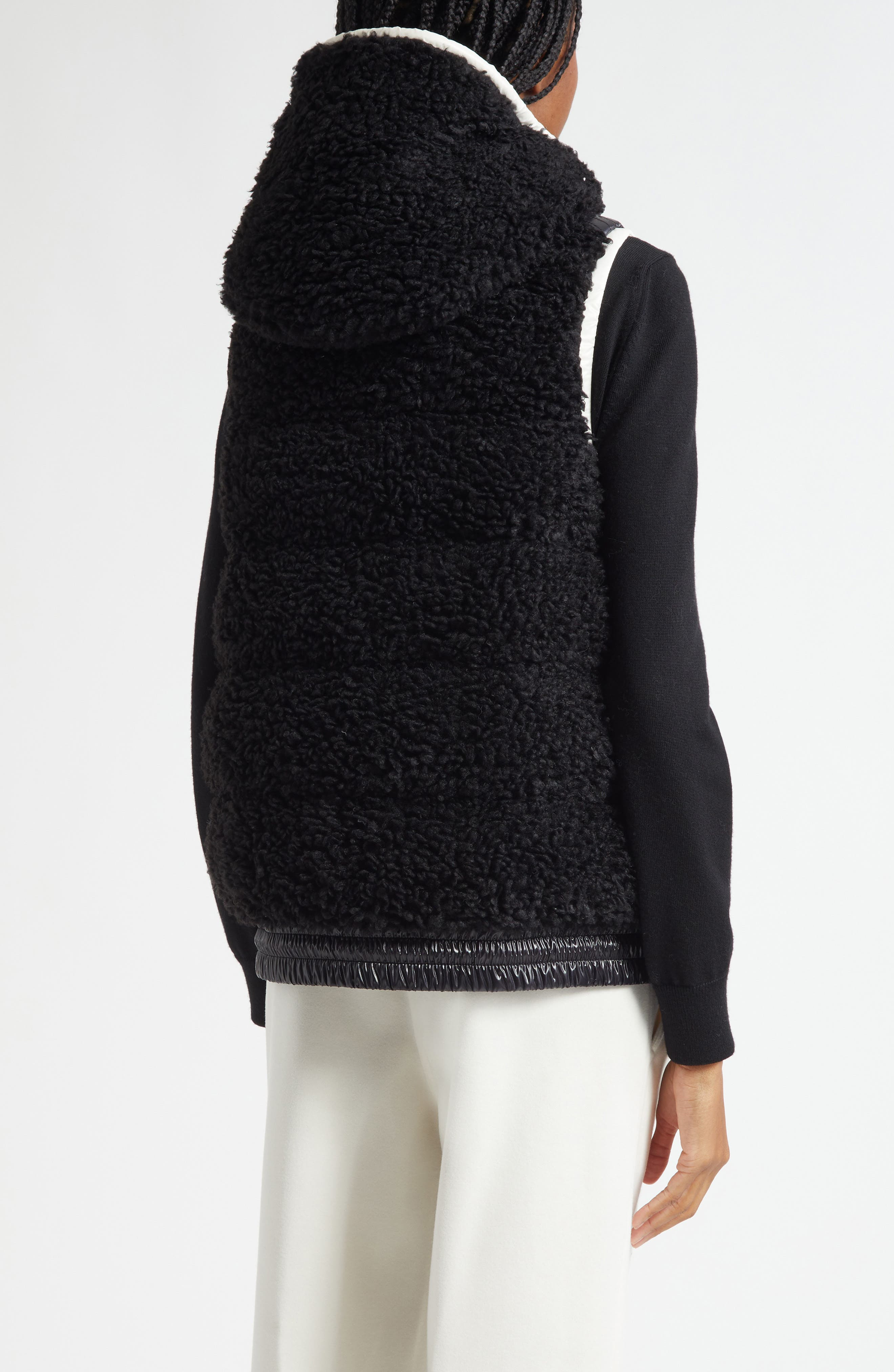 Moncler Grenoble Faux Shearling Hooded Down Vest in Black at Nordstrom - 3