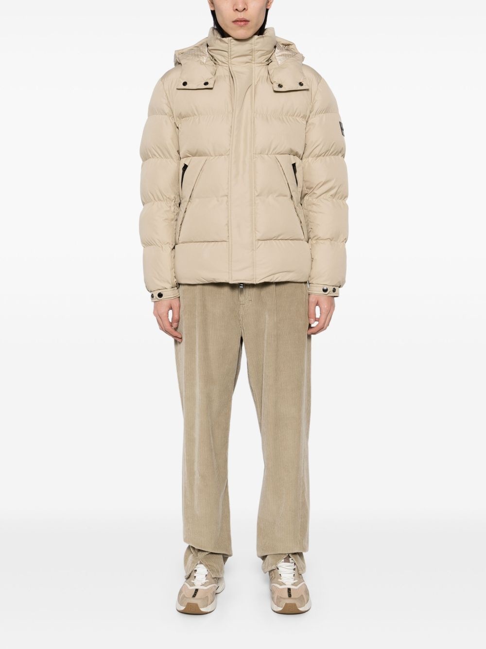 logo-patch padded jacket - 2