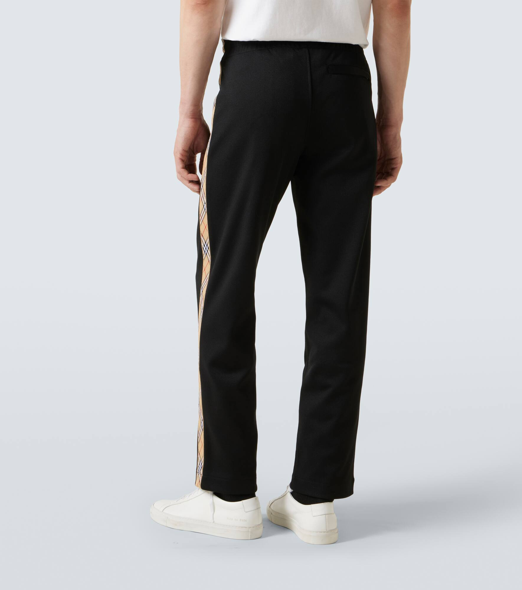 Burberry Check cotton-blend jersey track pants - 4