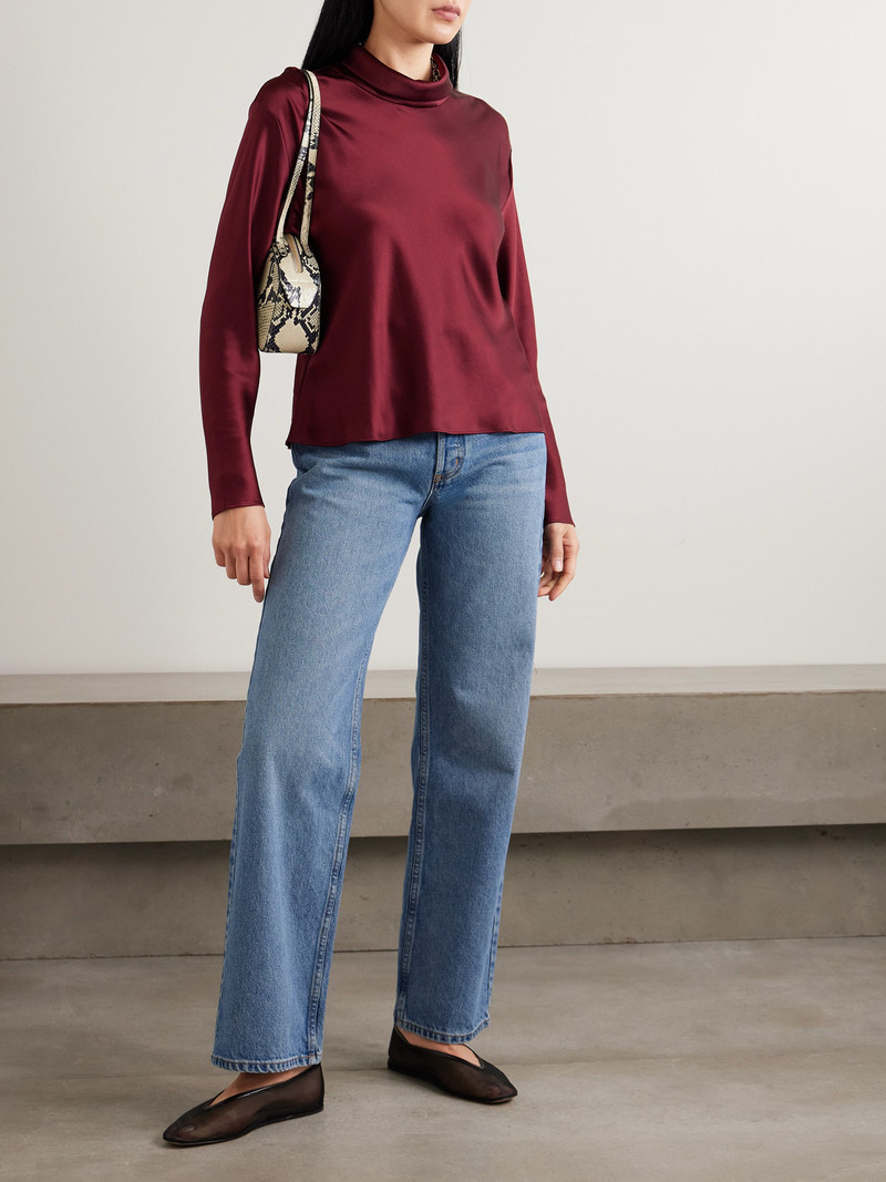 LESET Barb Draped Satin Blouse outlook