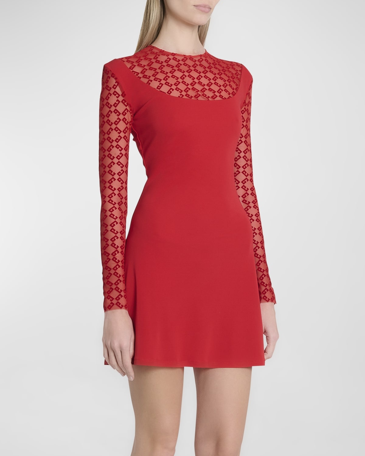 Givenchy DRESS IN JERSEY AND MONOGRAM 72 TULLE | REVERSIBLE