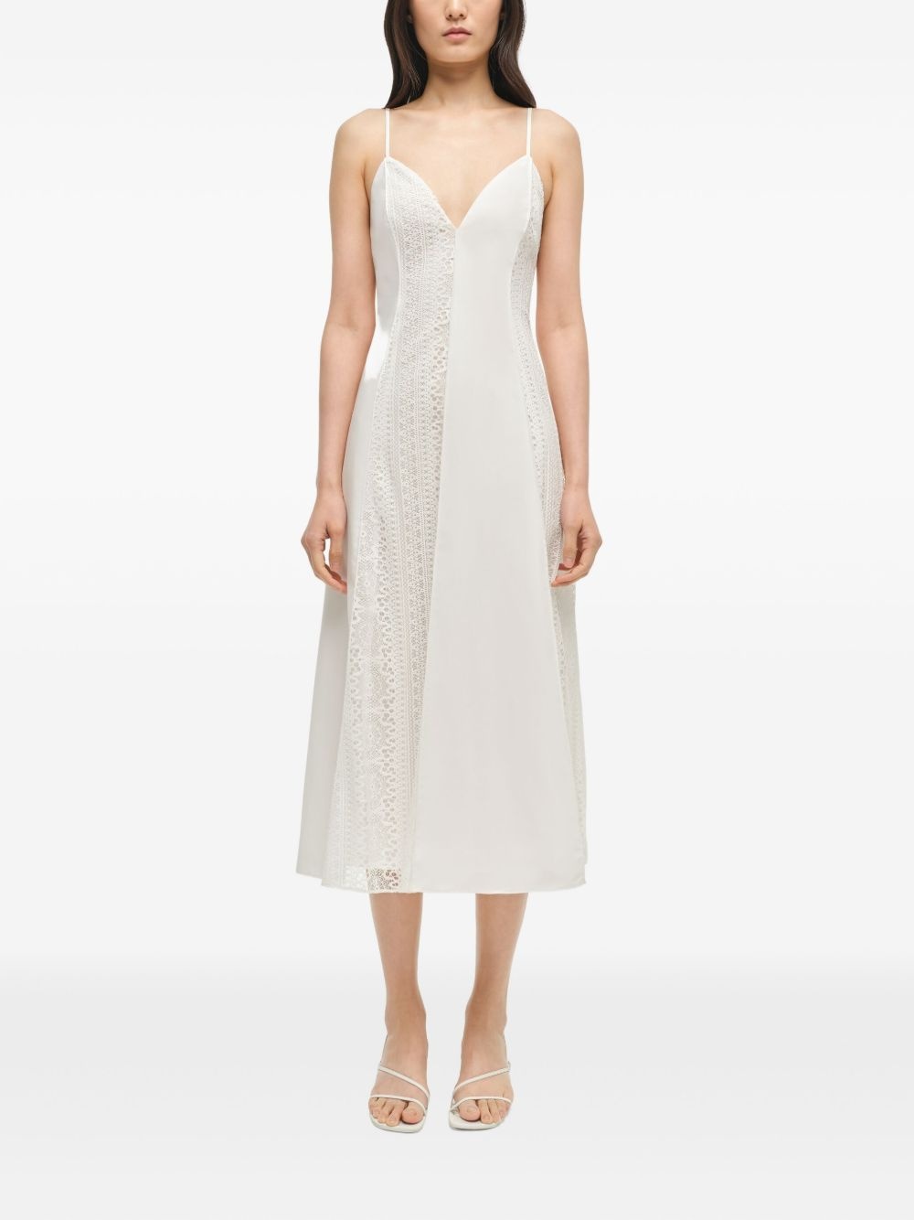 Mina lace-insert midi dress - 2