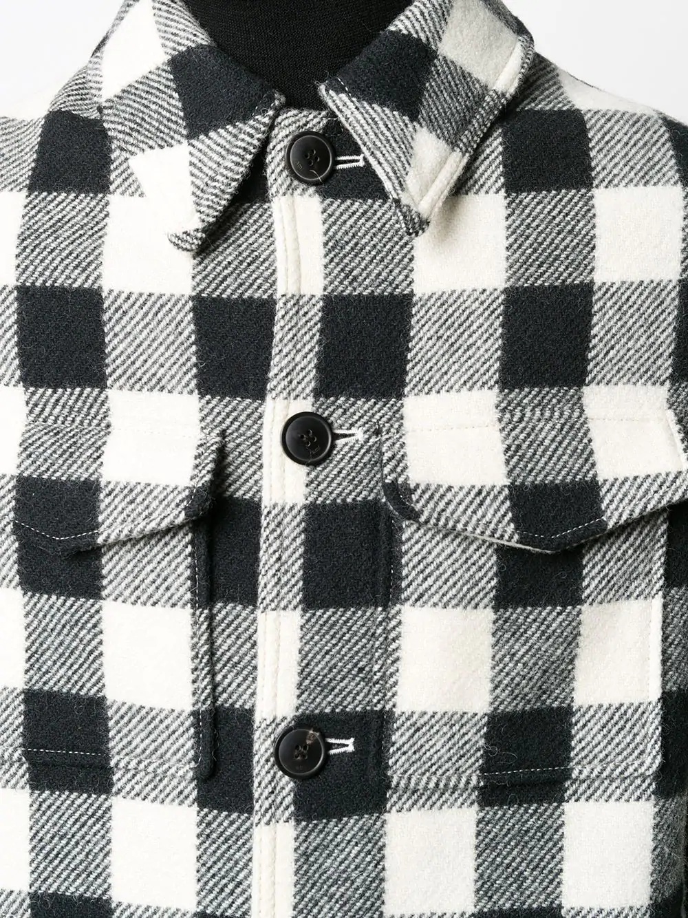 checked buttoned jacket - 5