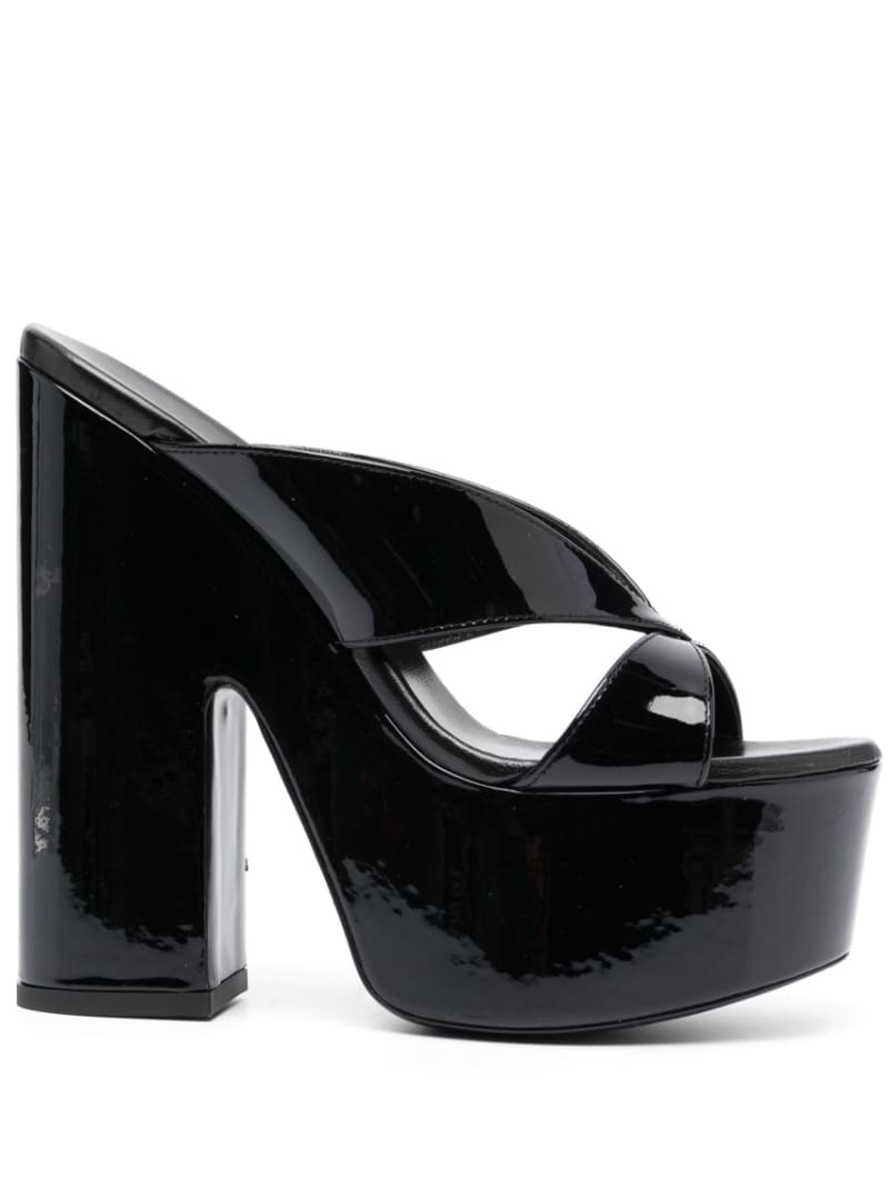 160mm leather platform sandals - 1