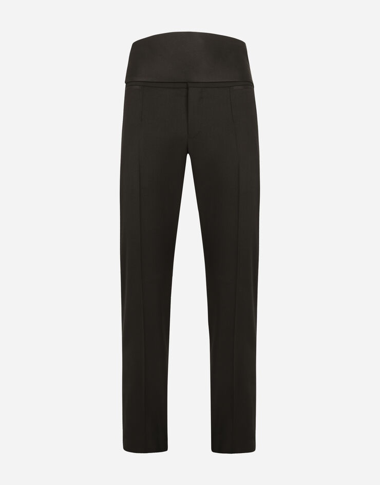 Stretch wool tuxedo pants - 1