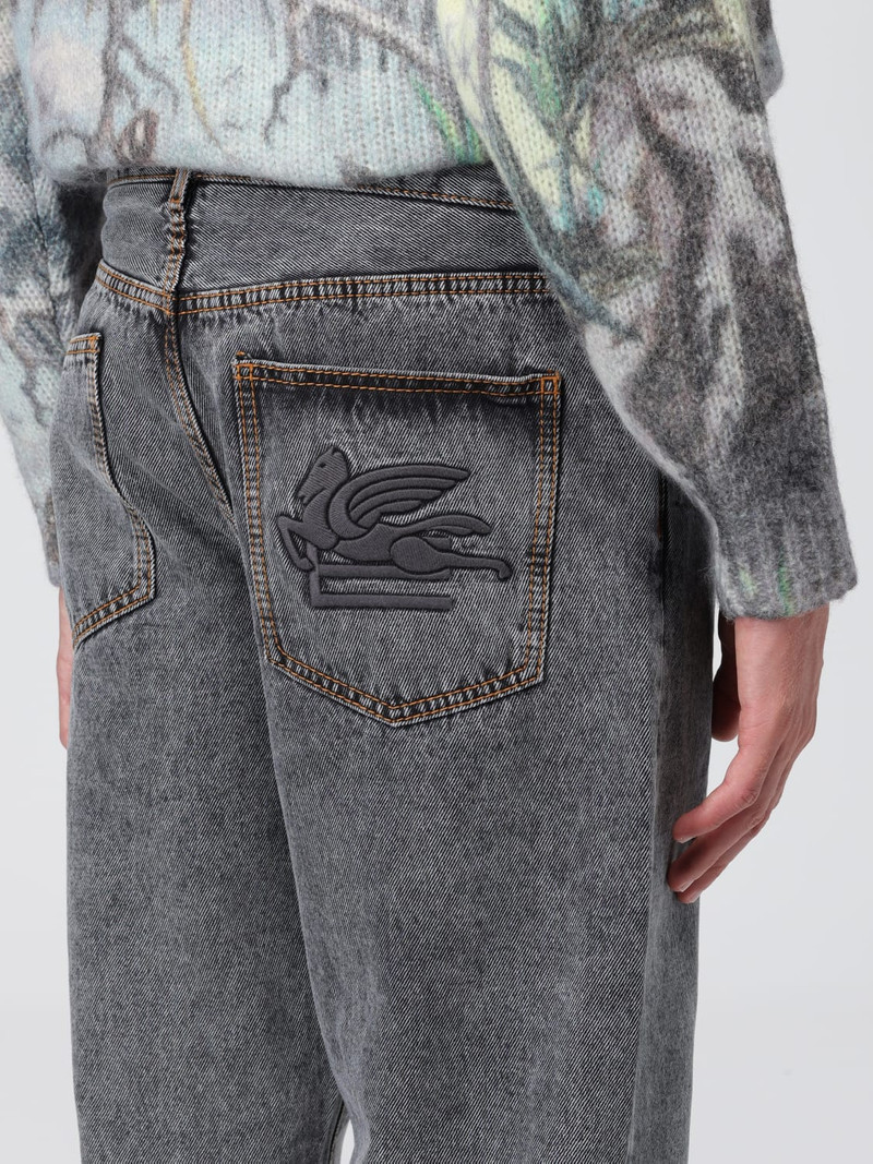 Etro jeans in denim with embroidered logo 5