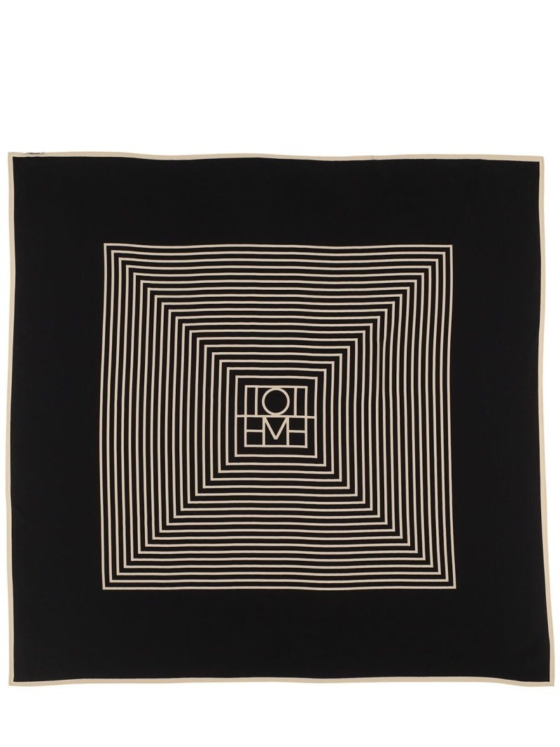 Centered monogram silk scarf - 1