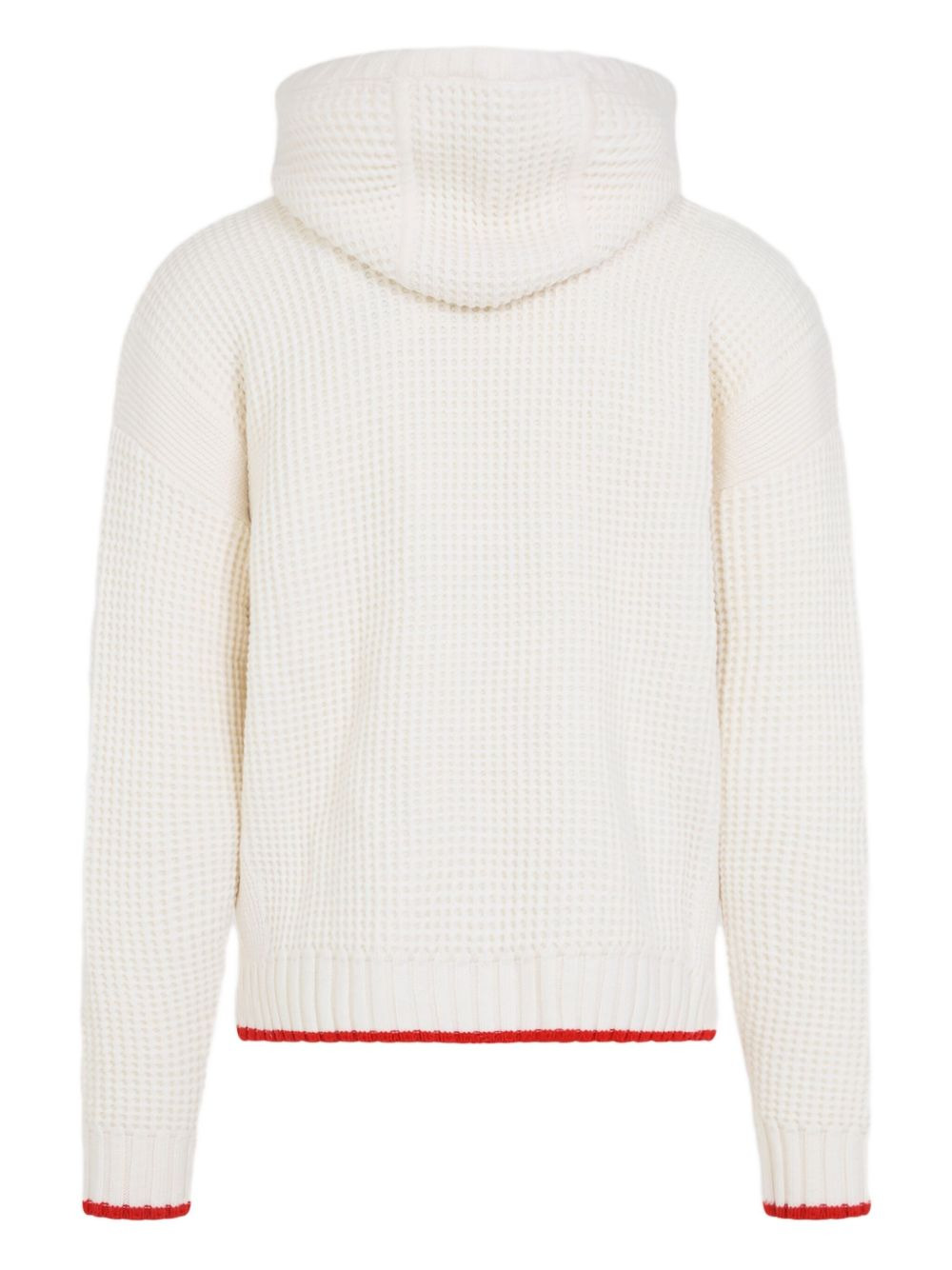 waffle-knit hooded sweater - 2