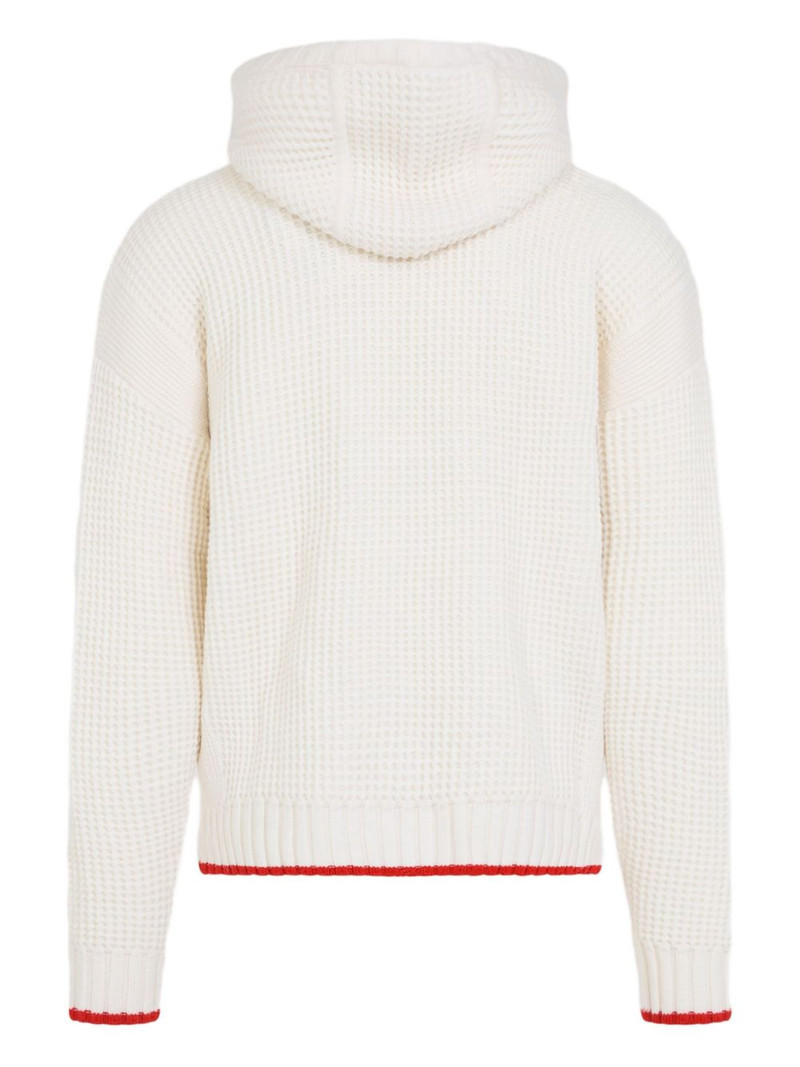 CASABLANCA waffle-knit hooded sweater outlook