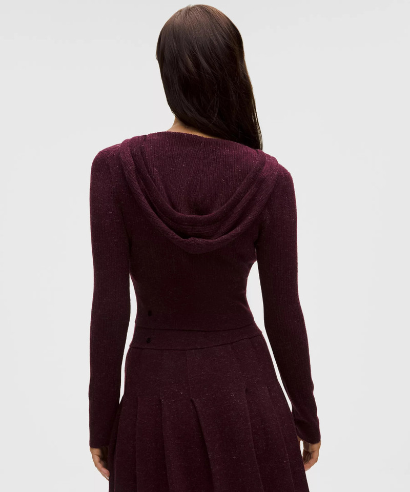 Micro Cable Merino Wool Hooded Cardigan 3