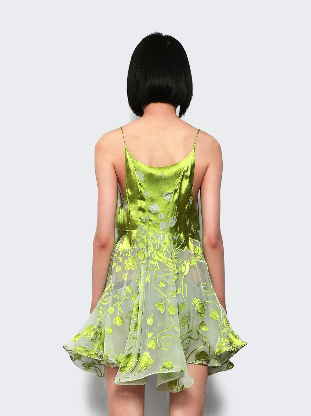 Burnout Fluted Chemise Dress Mint And Sour Green - 4