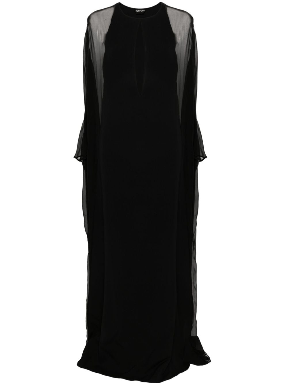 semi-sheer-panelled maxi dress - 1