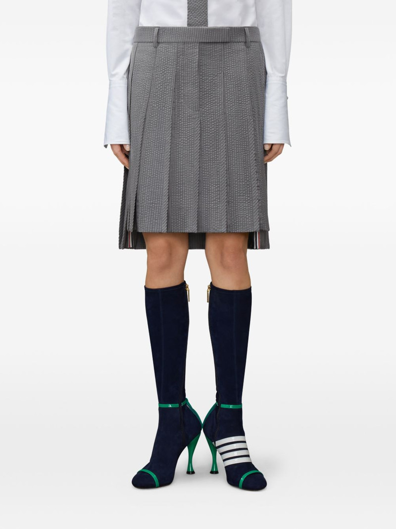 Thom Browne seersucker pleated mini skirt outlook