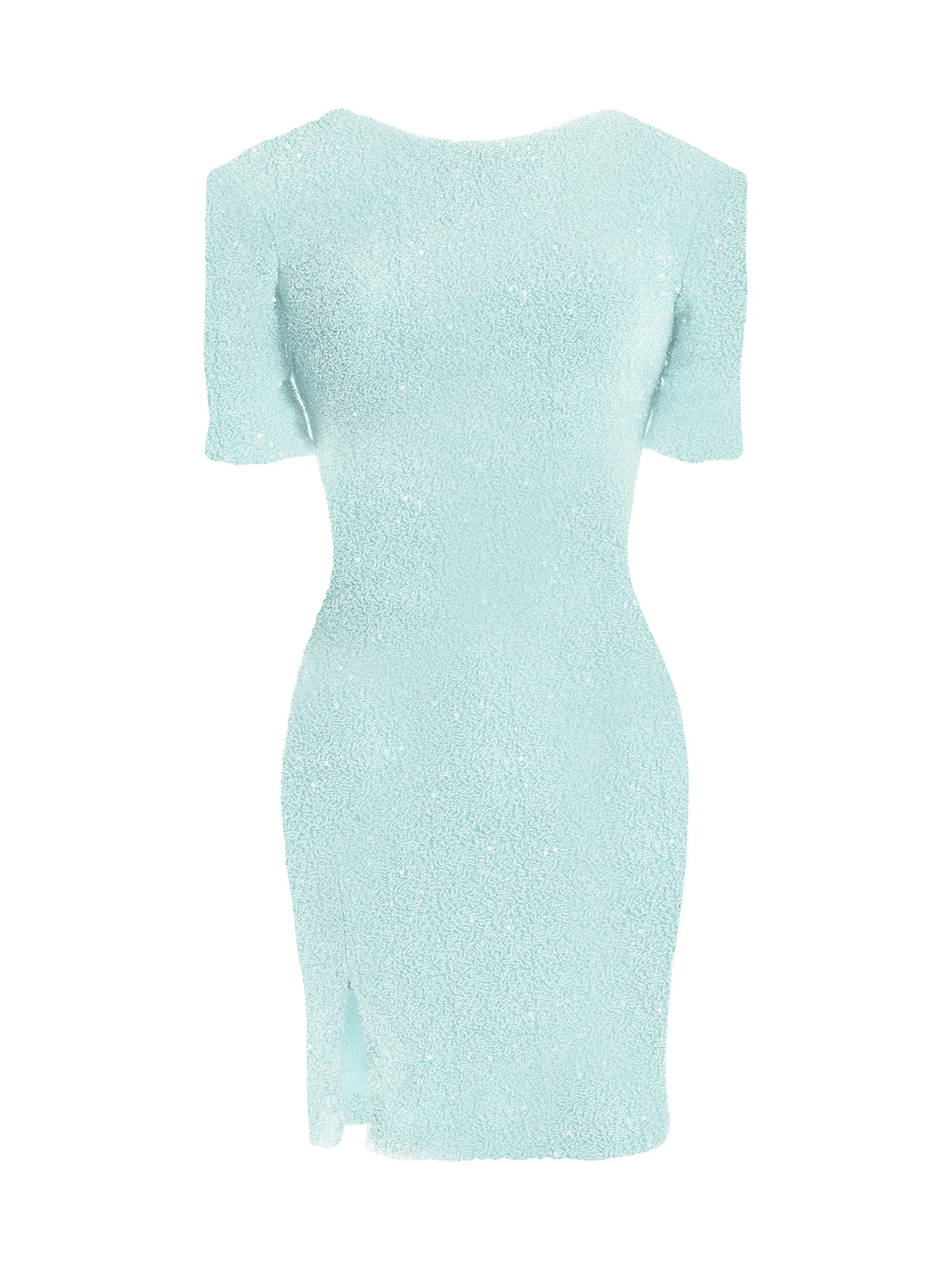 Women's Maddox Sequin Front-Slit Body-Con Minidress - Sage - 1