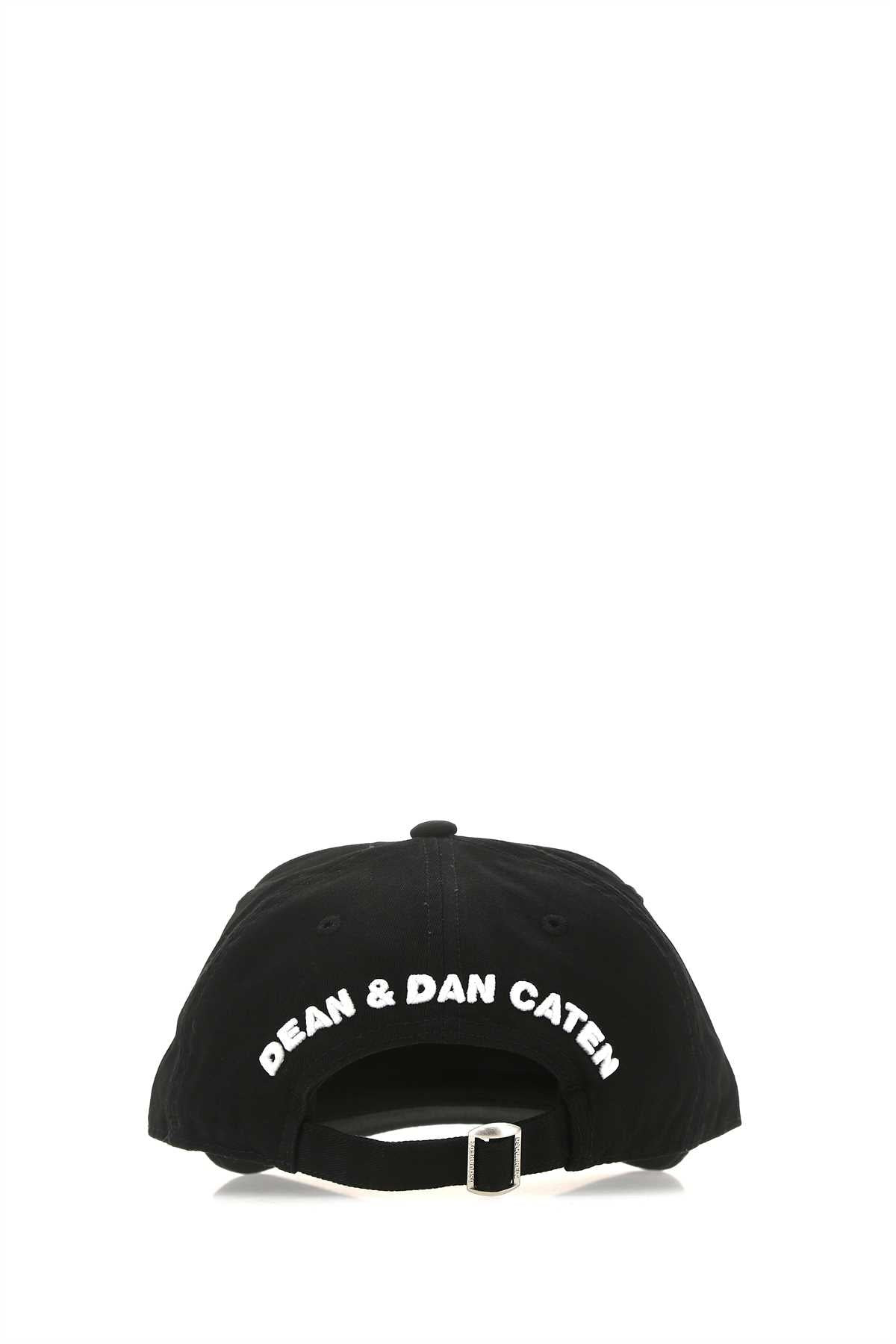 Dsquared Men Black Gabardine Baseball Cap - 3