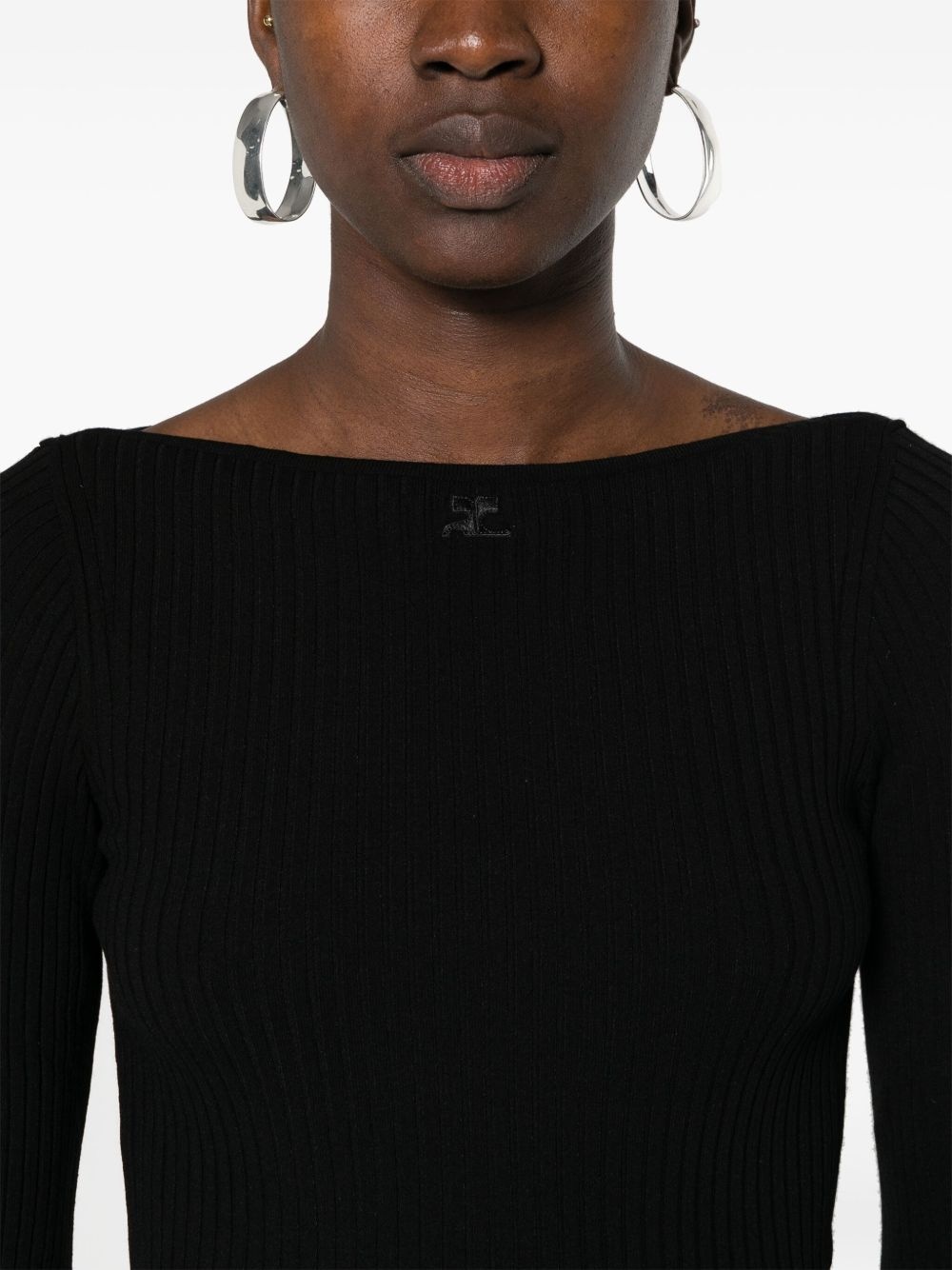 boat-neck ribbed-knit top - 5