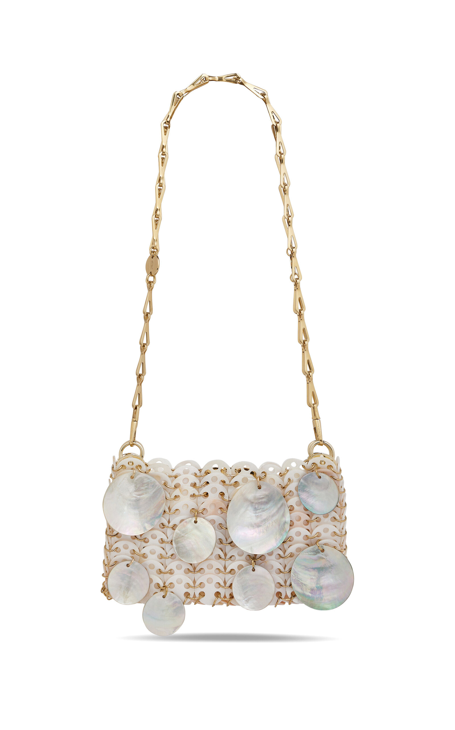 Mother of Pearl Chainmail Shoulder Bag silver - 1