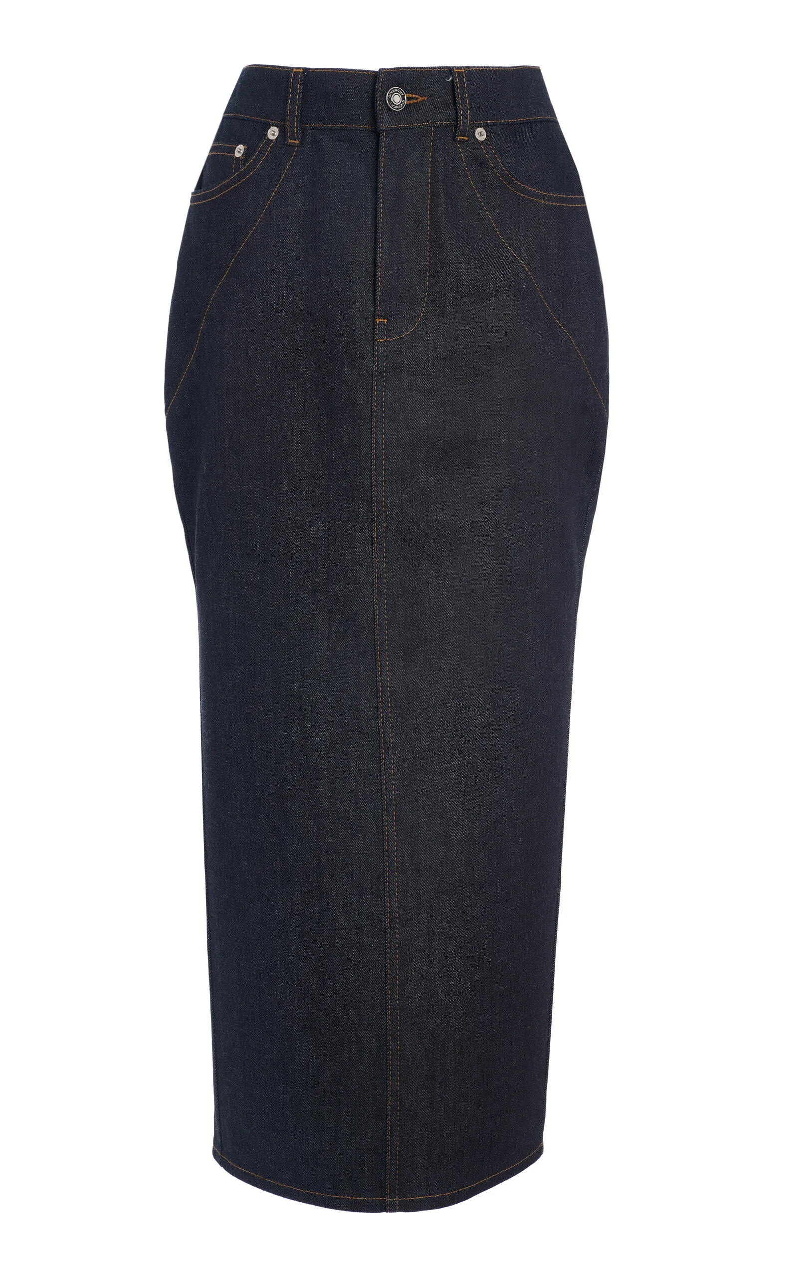 Tailored Denim Midi Skirt dark wash - 1