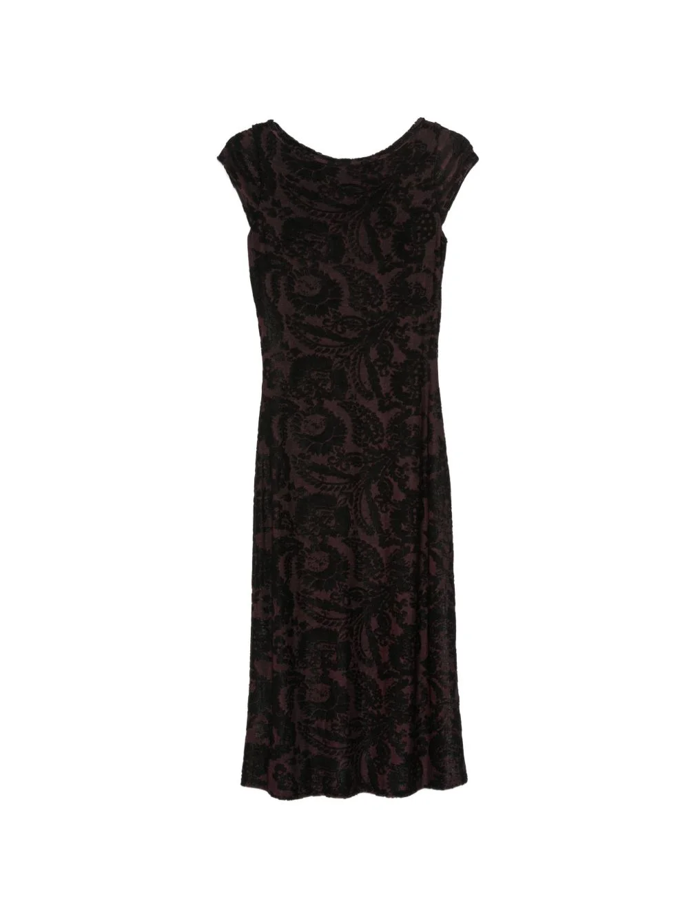 paisley-patterned devoré midi dress - 1