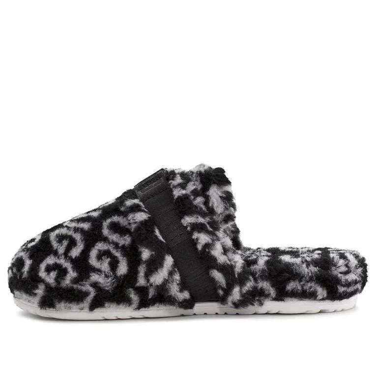 UGG Super Fluff Slipper 'Black White' 1120900-BWHT - 1