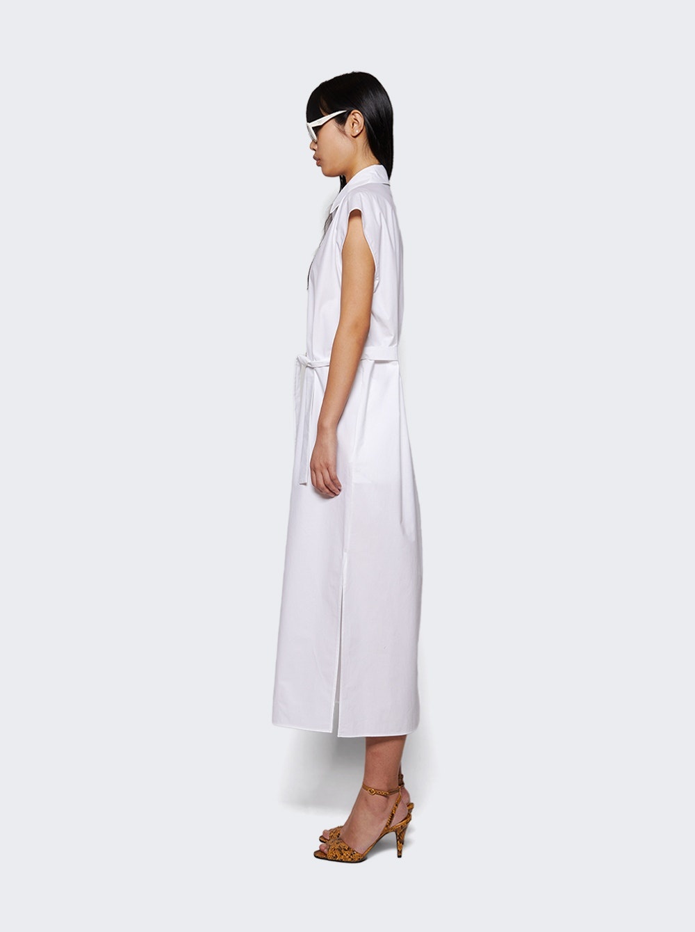 Shirt Dress With Belt White - 3