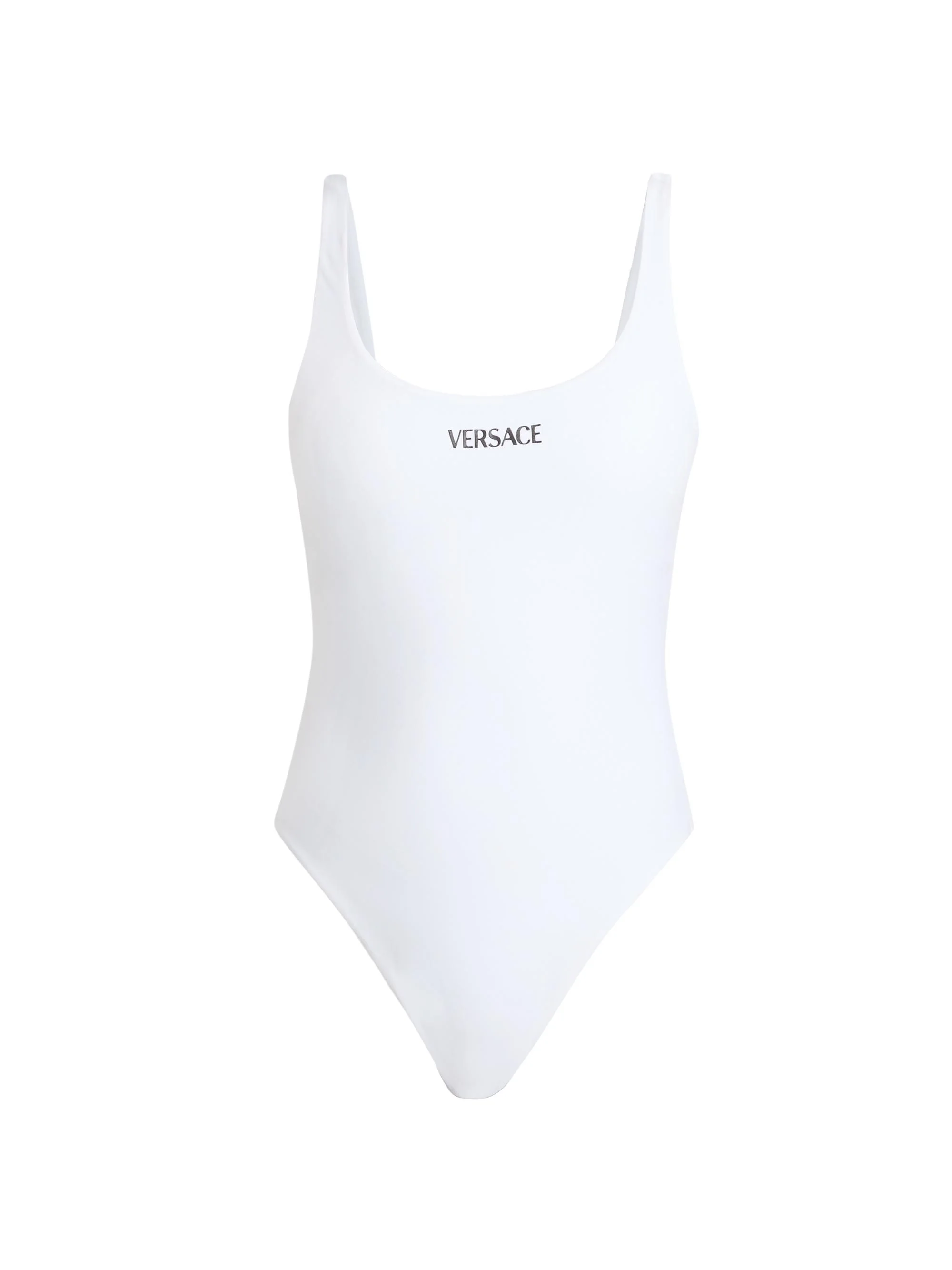 Women's Stamped Logo One-Piece Swimsuit - White - 1