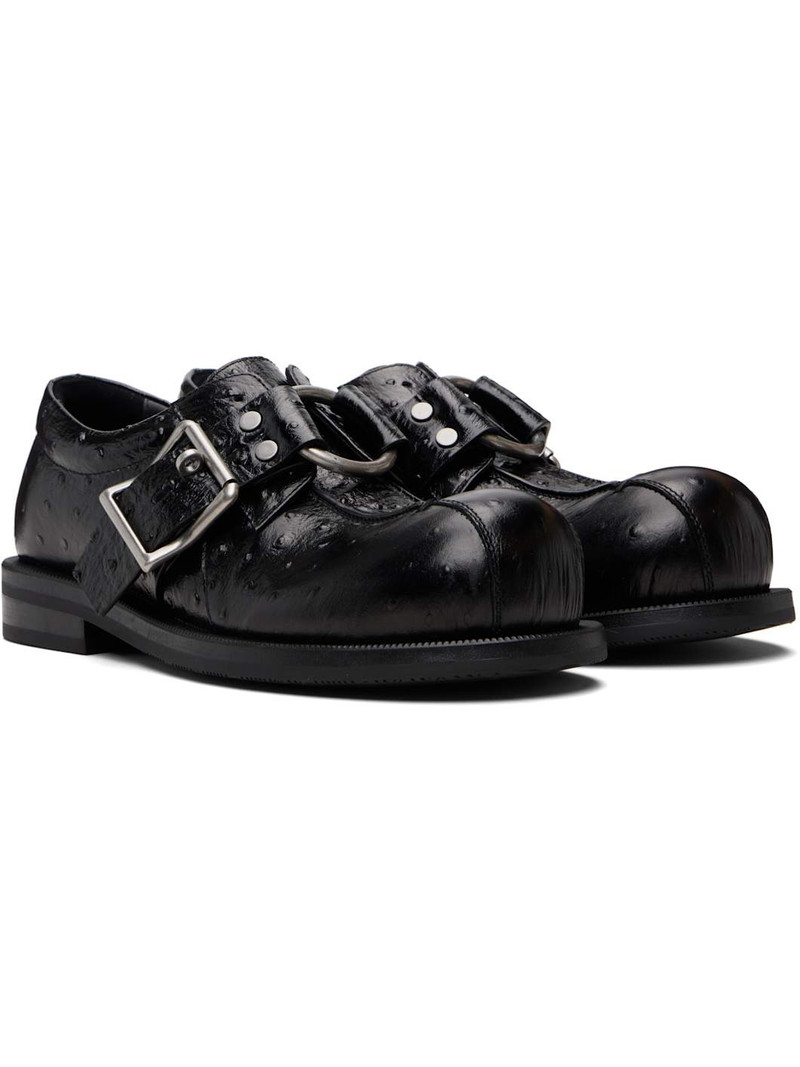 Black O-Ring Bulb Toe Loafers 4