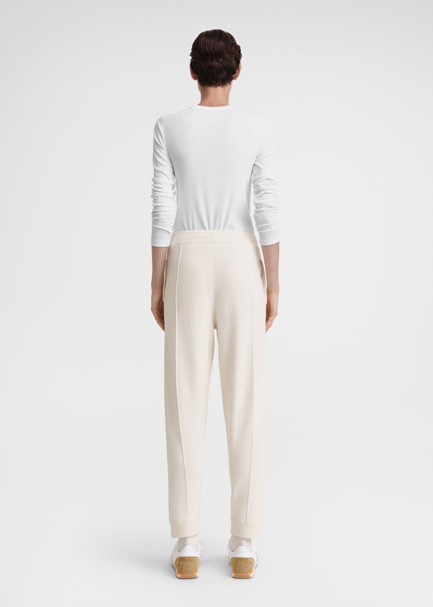Cotton cashmere sweatpants macadamia - 4