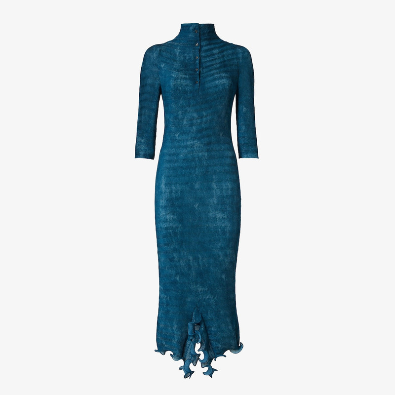 Dress Blue printed pleated dress 1