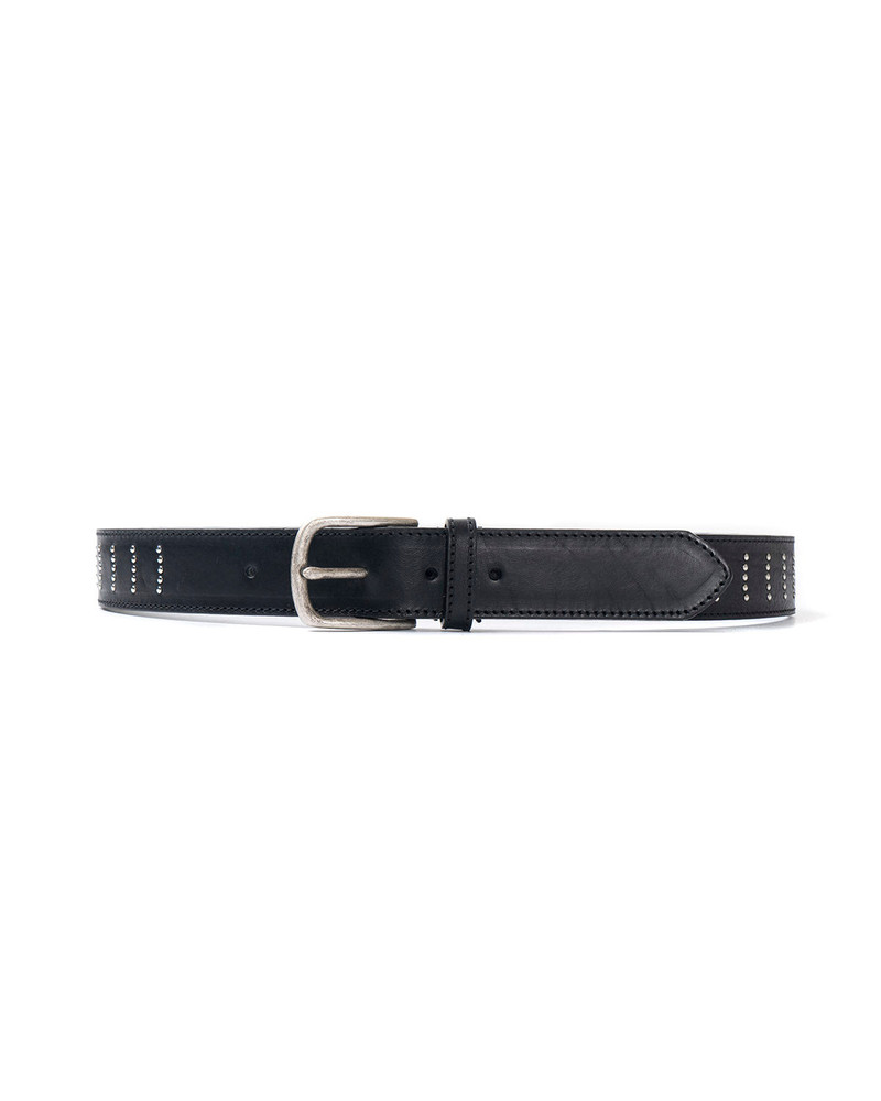 Studded Cow Hide Standard Belt - Black 3